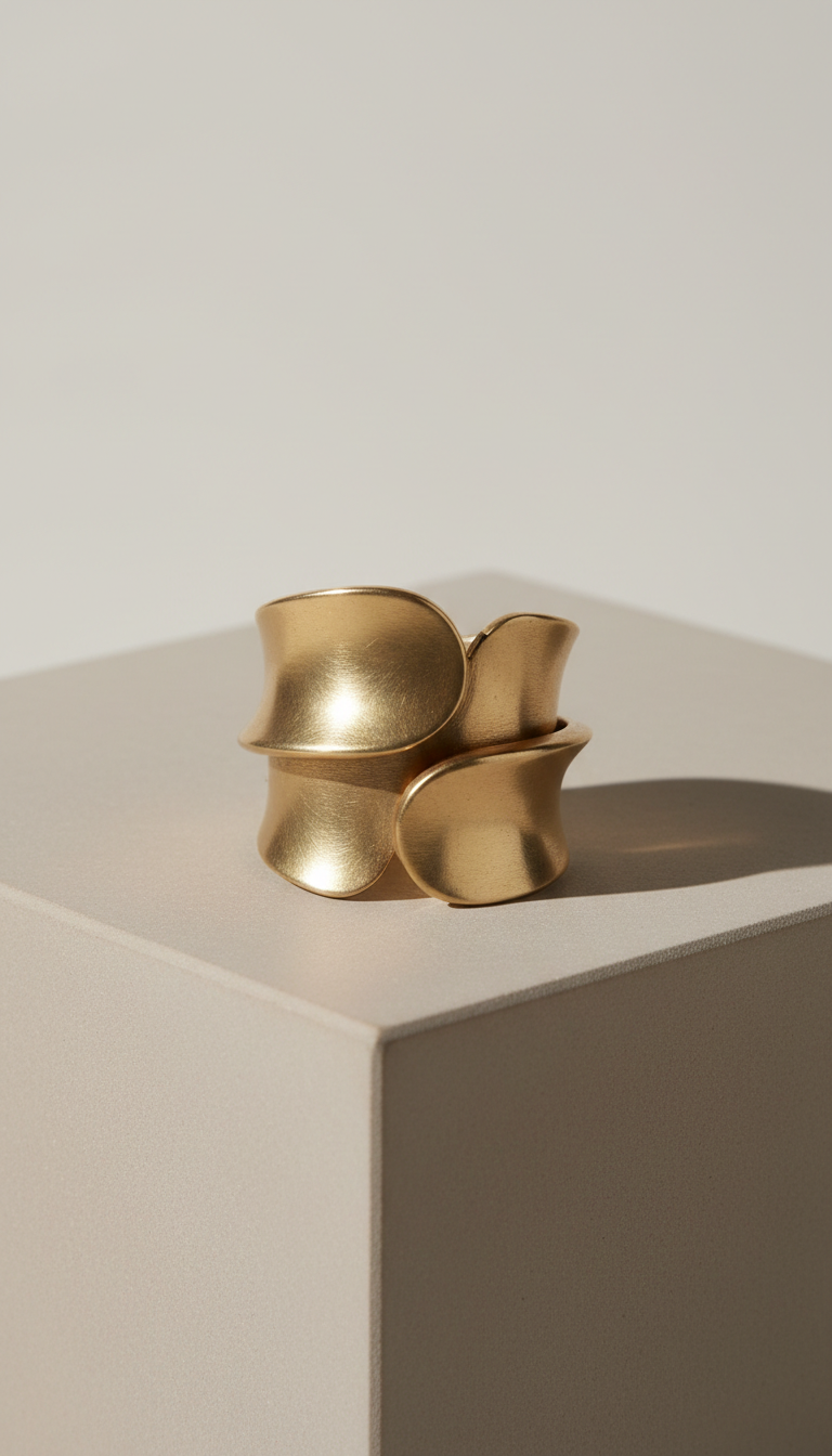 Anello statement colonna in ottone