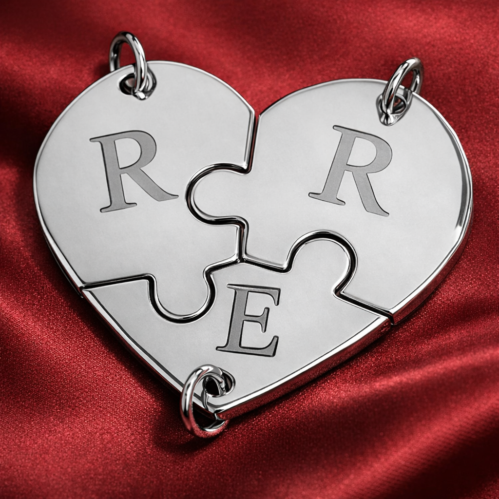 "Puzzle Heart" Argento