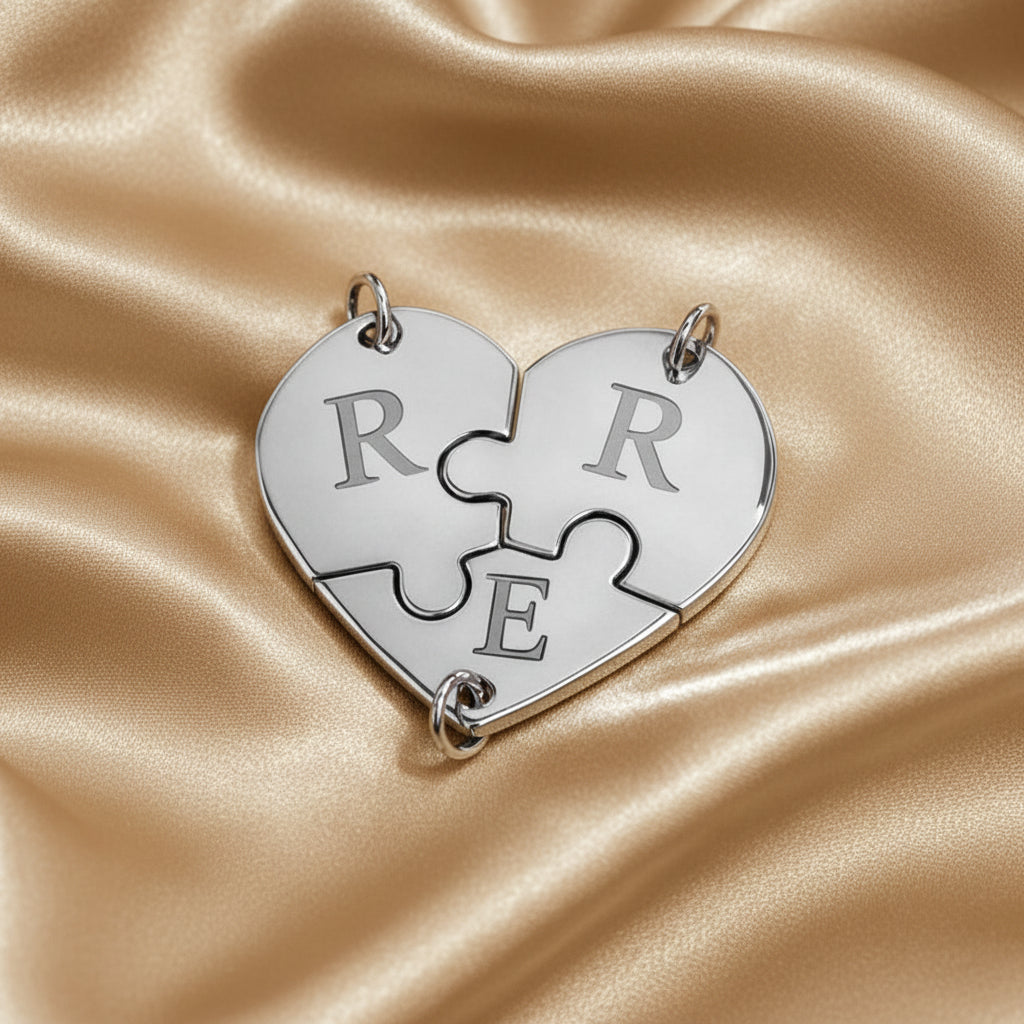 "Puzzle Heart" Argento