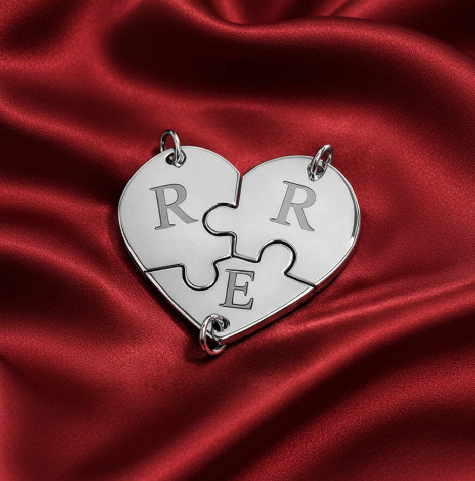 "Puzzle Heart" Argento