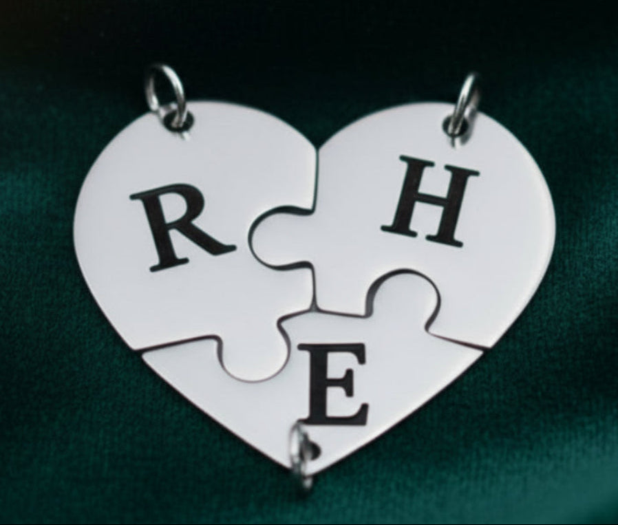 "Puzzle Heart" Argento