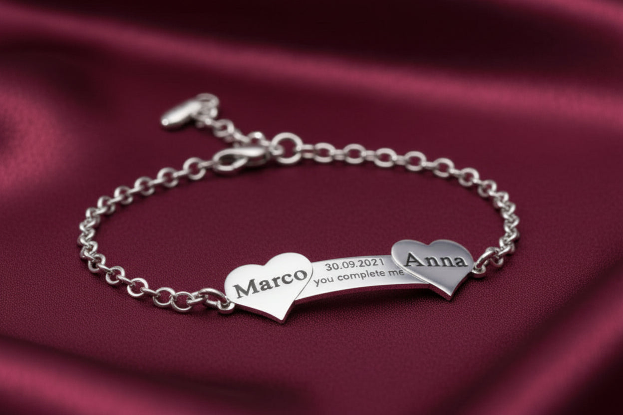 Silver Bracelet "You complete me"