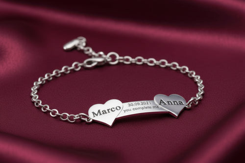 Silver Bracelet "You complete me"