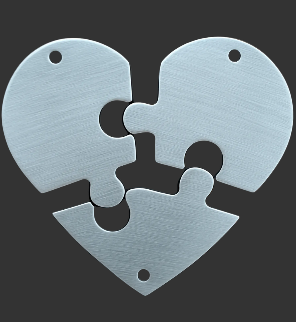 "Puzzle Heart" Argento