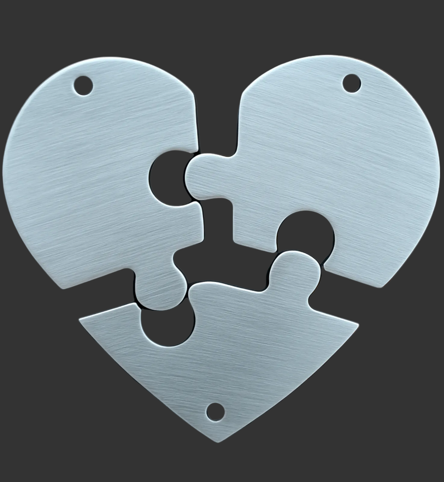 "Puzzle Heart" Argento