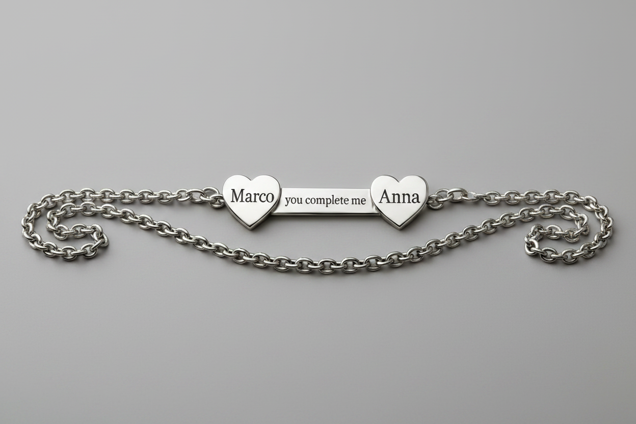 Silver Bracelet "You complete me"