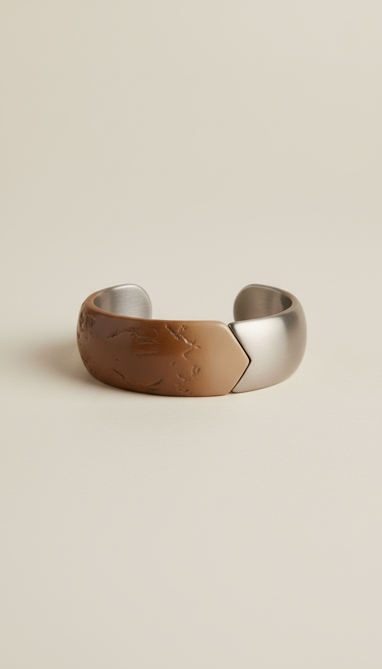 Bracciale scultura umber grezzo