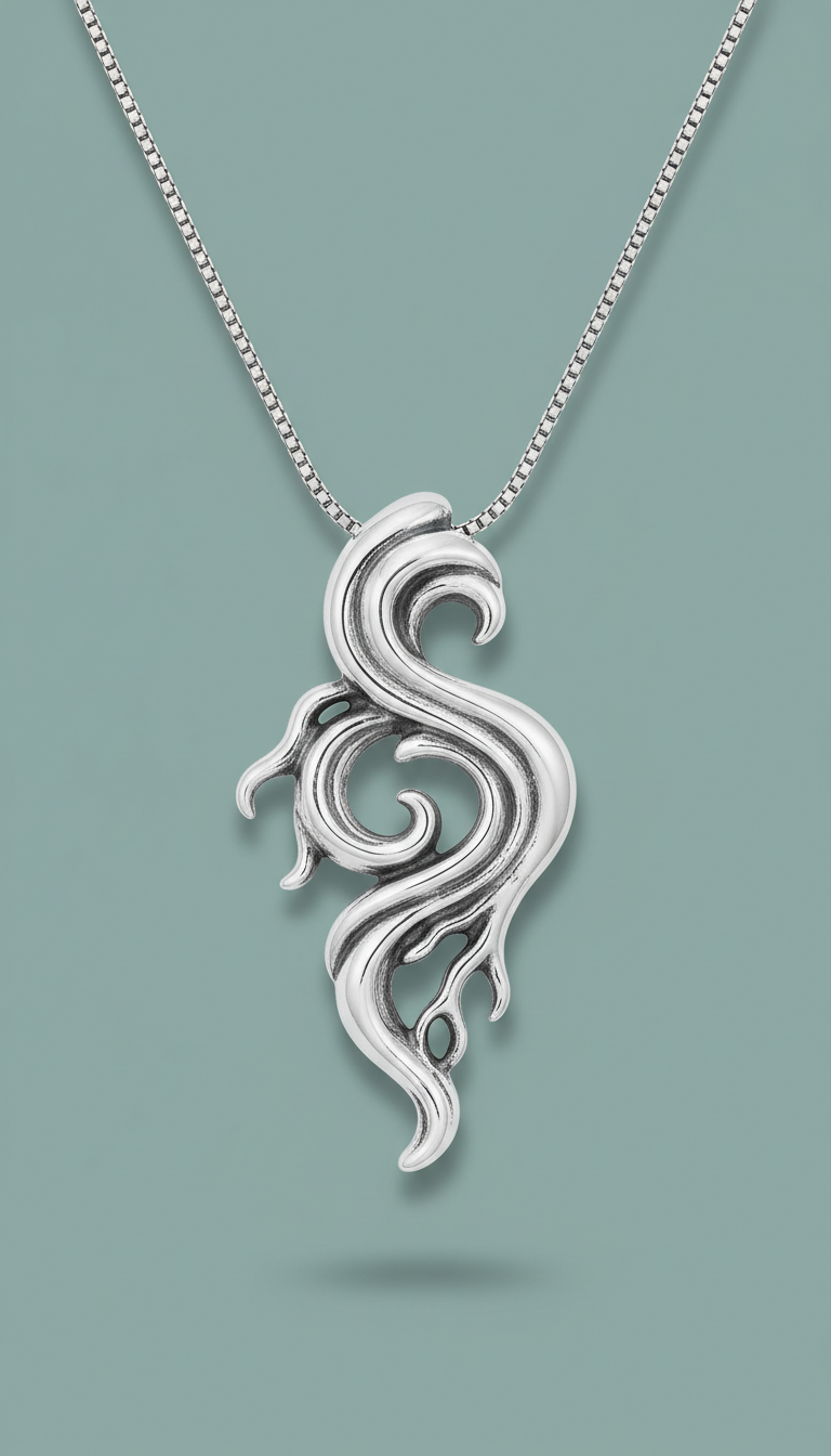Collana pendente scultorea argento 925